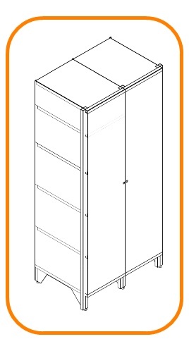 Double metal storage cabinets 